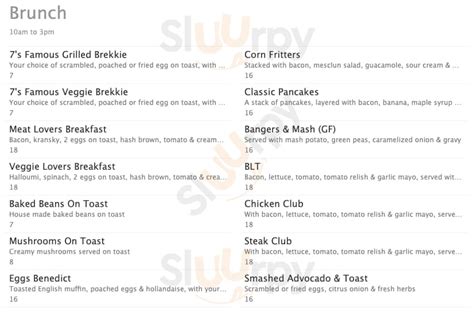 7s bar upper hutt|The 7 Bar in Upper Hutt City Menu .